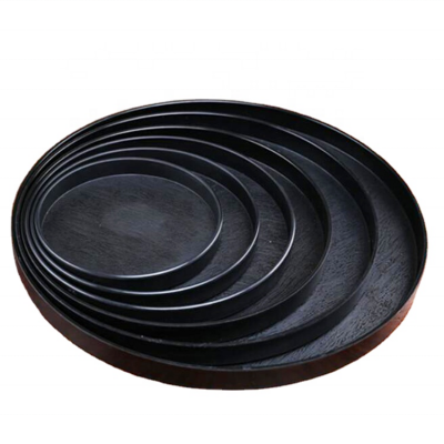 6 Sizes Hotel Restaurant Home Used Wood Grain Plastic Melamine Round Service Tray