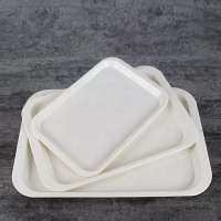 100% melamine white plastic food serving tray sets