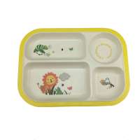 Eco-Friendly Divided Bamboo Fiber Plate for Kids