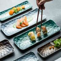 Nordic style ceramic sushi plate for restaurant and home use