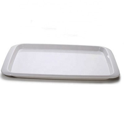 Spot Hotel Supplies 17.8 inch Rectangular Deep White Melamine Restaurant Dinner Tray